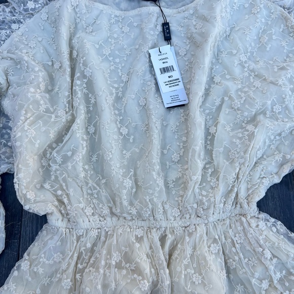 KAS New York Cream Lace Blouse Size M - Picture 7 of 7